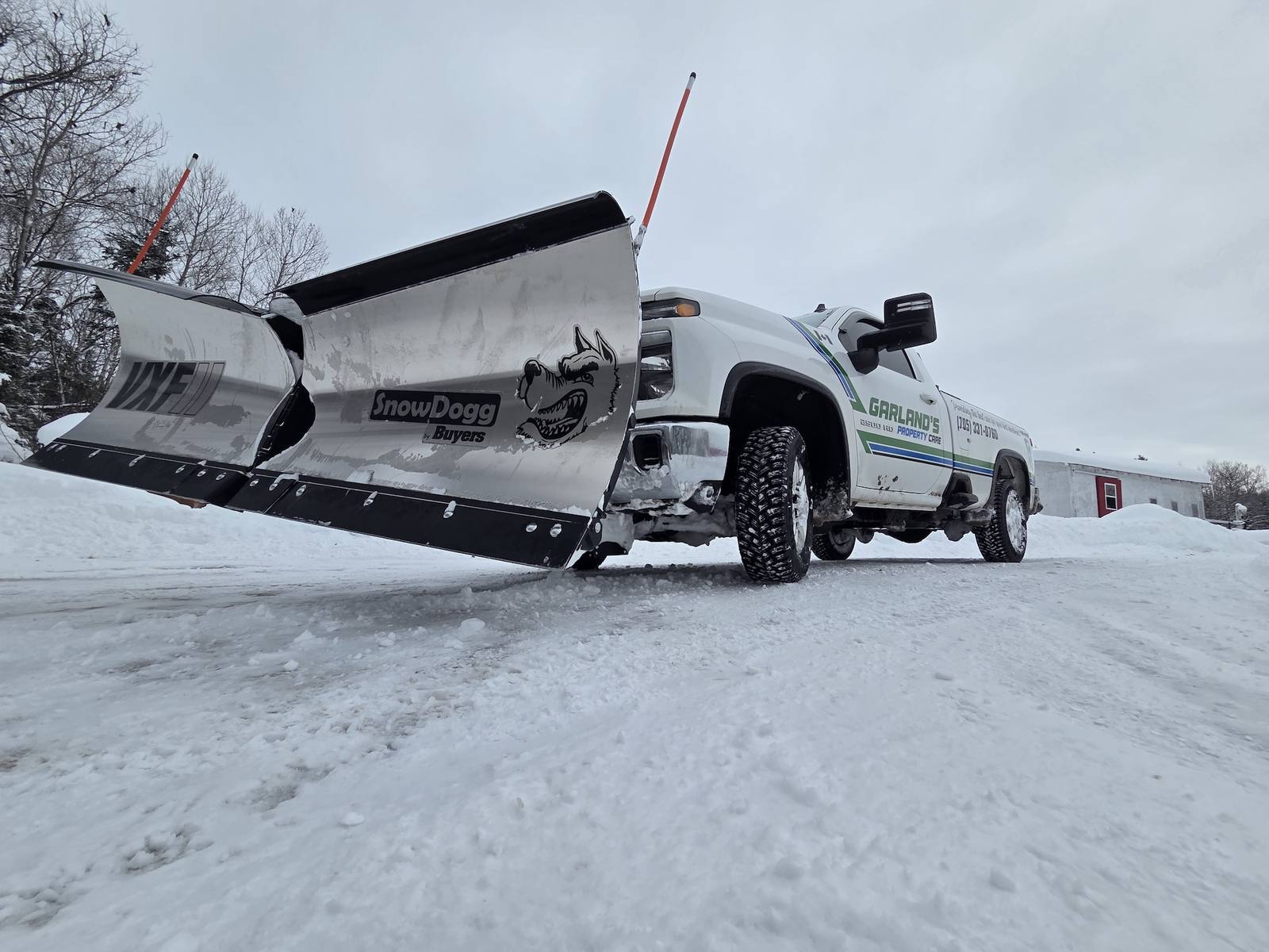 Close-up of SnowDogg VXF plow blade